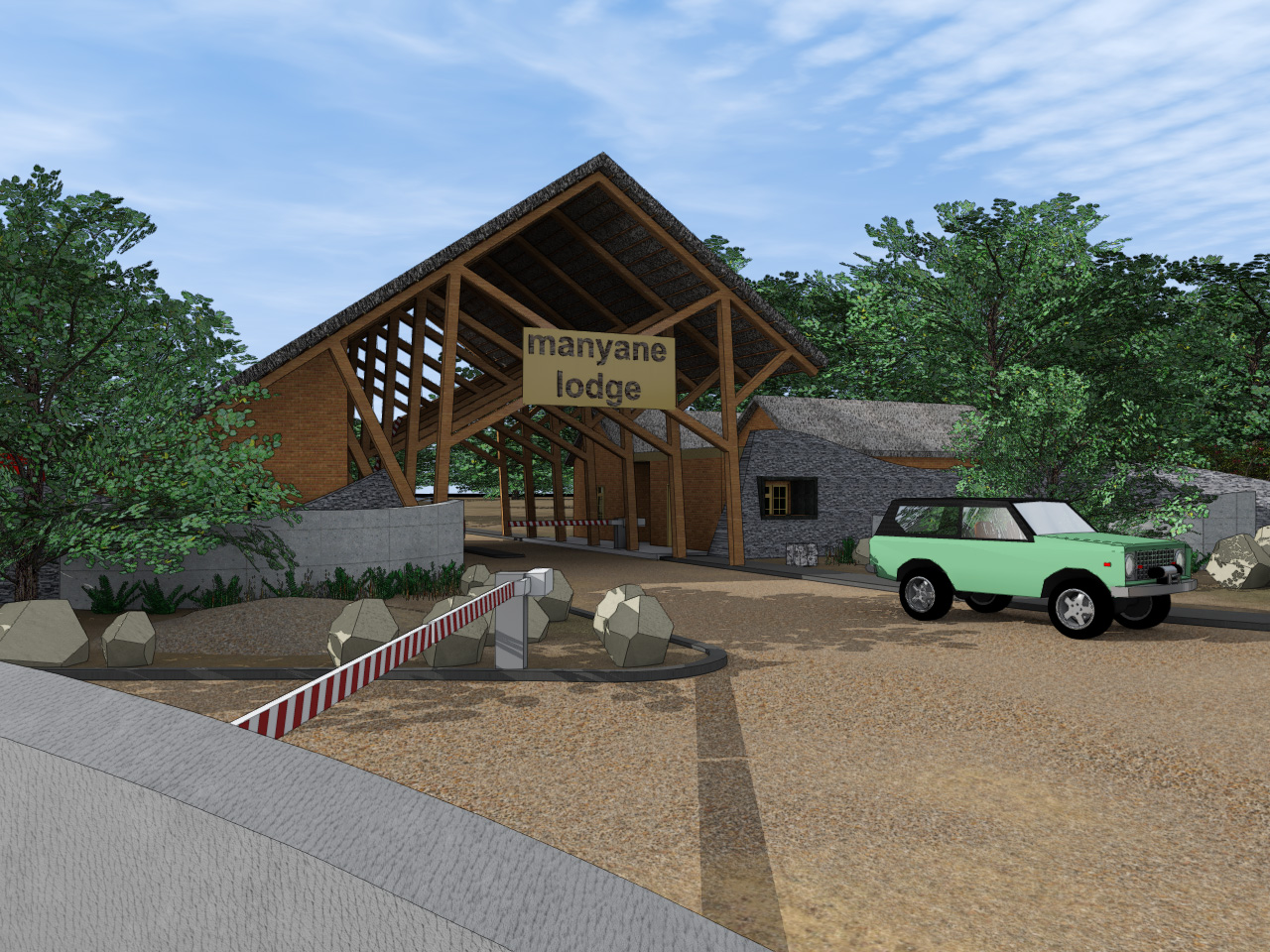 archimara manyane game lodge gate house, mafikeng